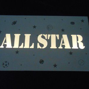 New white All Star baby toddler night light battery operated on/off switch